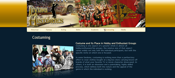 Living Histories Costuming Info Page