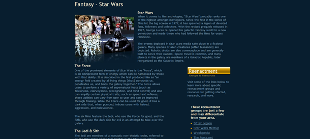 Living Histories Star Wars Info Page